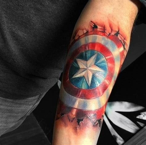 tatuajes del capitan america|Ideas de tatuajes del Capitán América